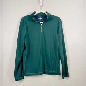 J. Crew Performance Shirt Quarter-Zip Pullover Long Sleeve Men Deep Green S